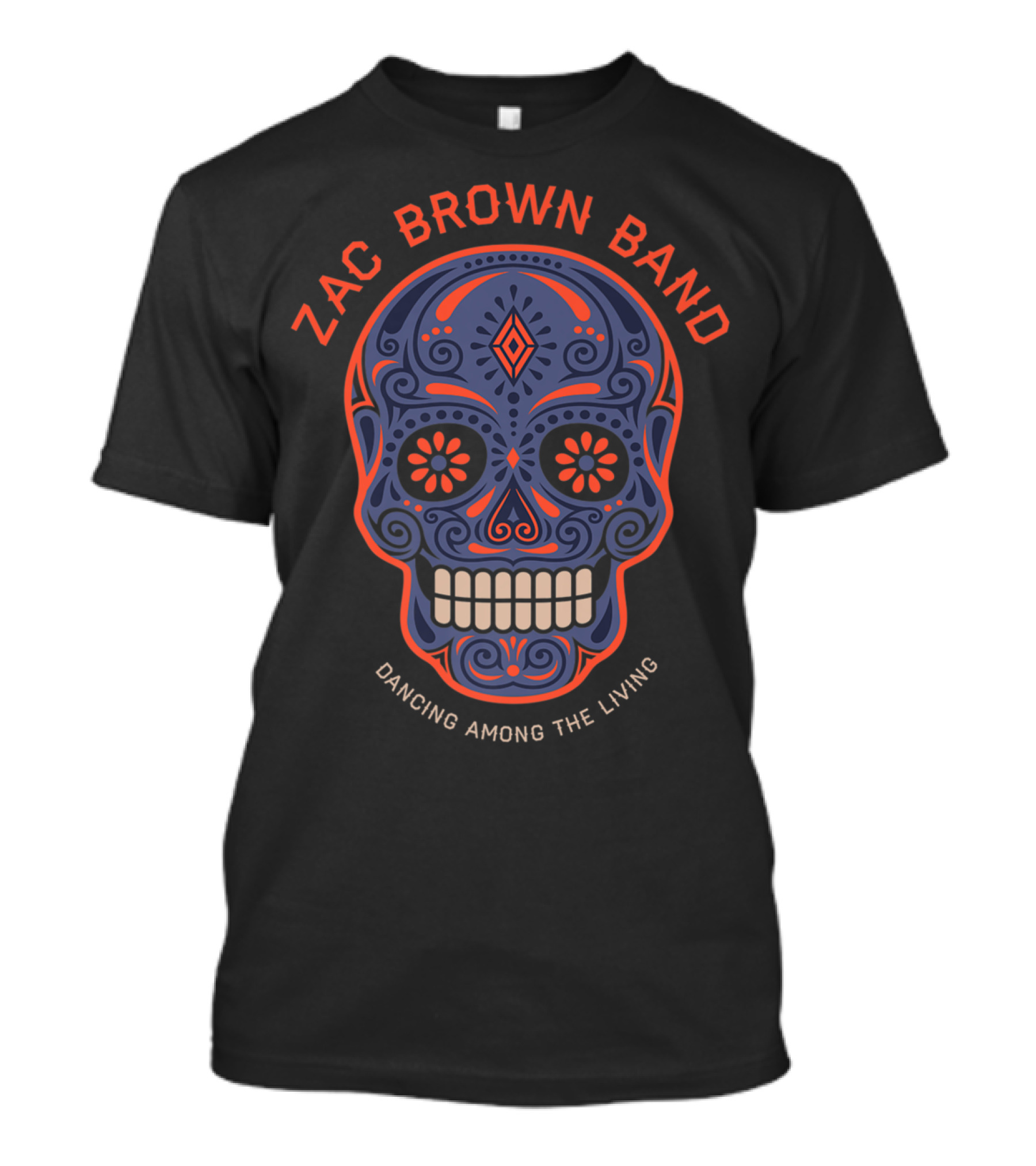 Zac Brown Band Sugar Skull Dancing Among The Living Halloween Day T-Shirt