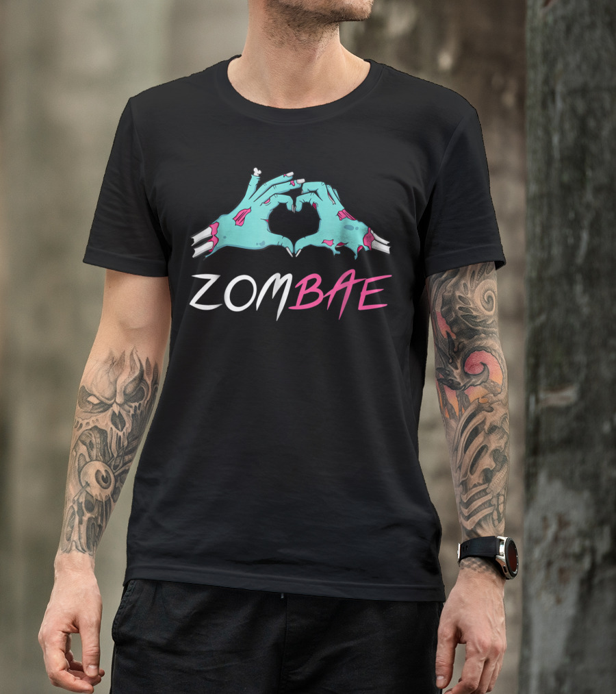 Zombae Halloween Zombie Hands Heart Gesture T-Shirt