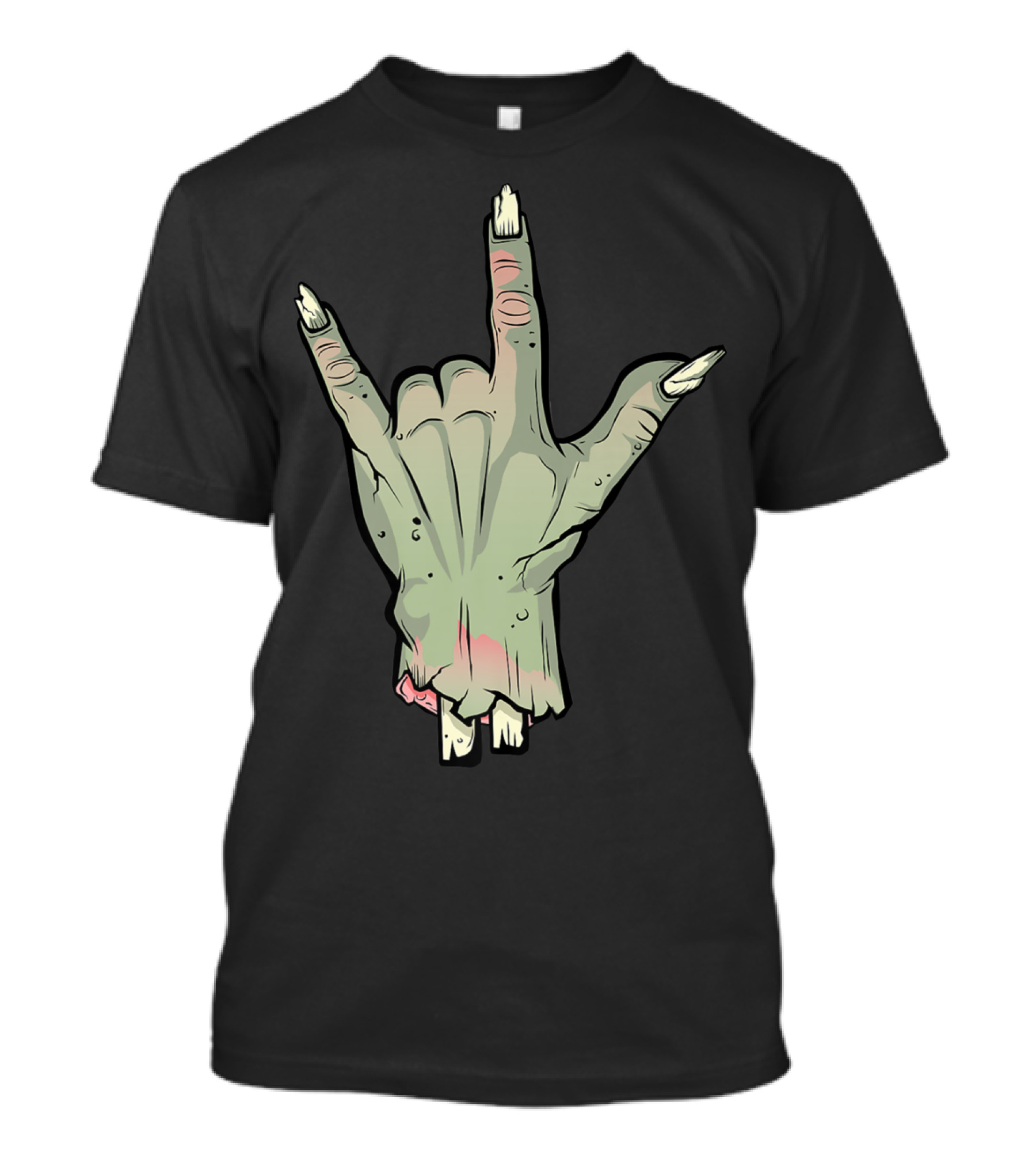 Zombie Devil Horns Undead Severed Hand Metal Gesture T-Shirt