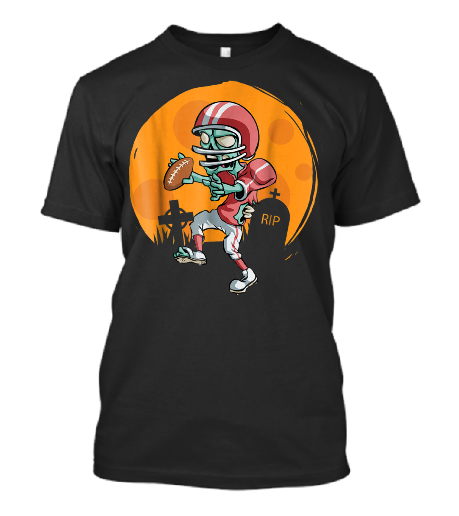 Zombie Football Player Humor Graveyard Sports T-Shirt
