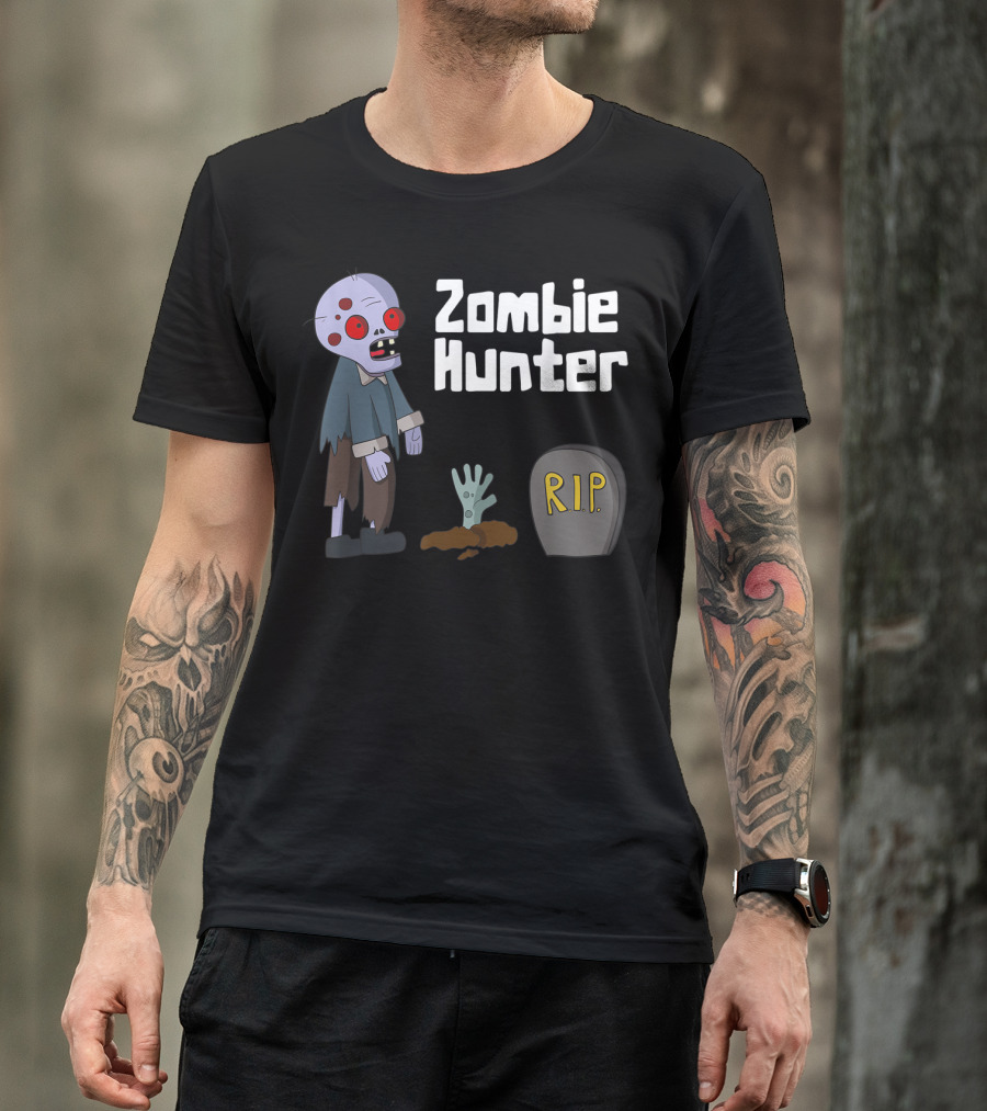 Zombie Hunter Halloween Zombies R.I.P T-Shirt
