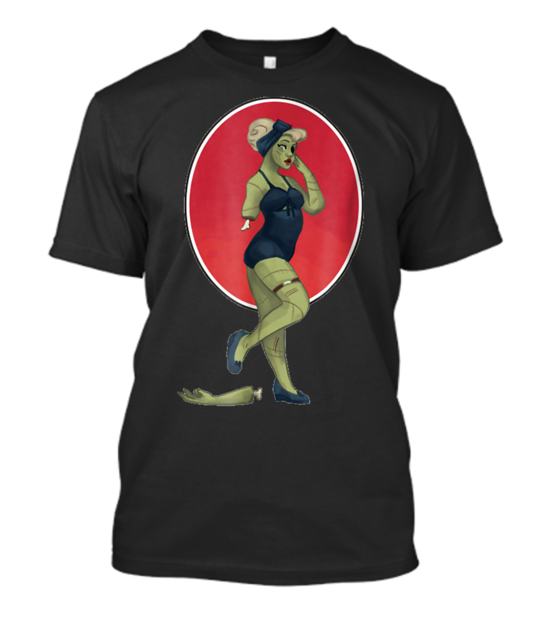 Zombie Pin Up Girl Classic Retro T-Shirt