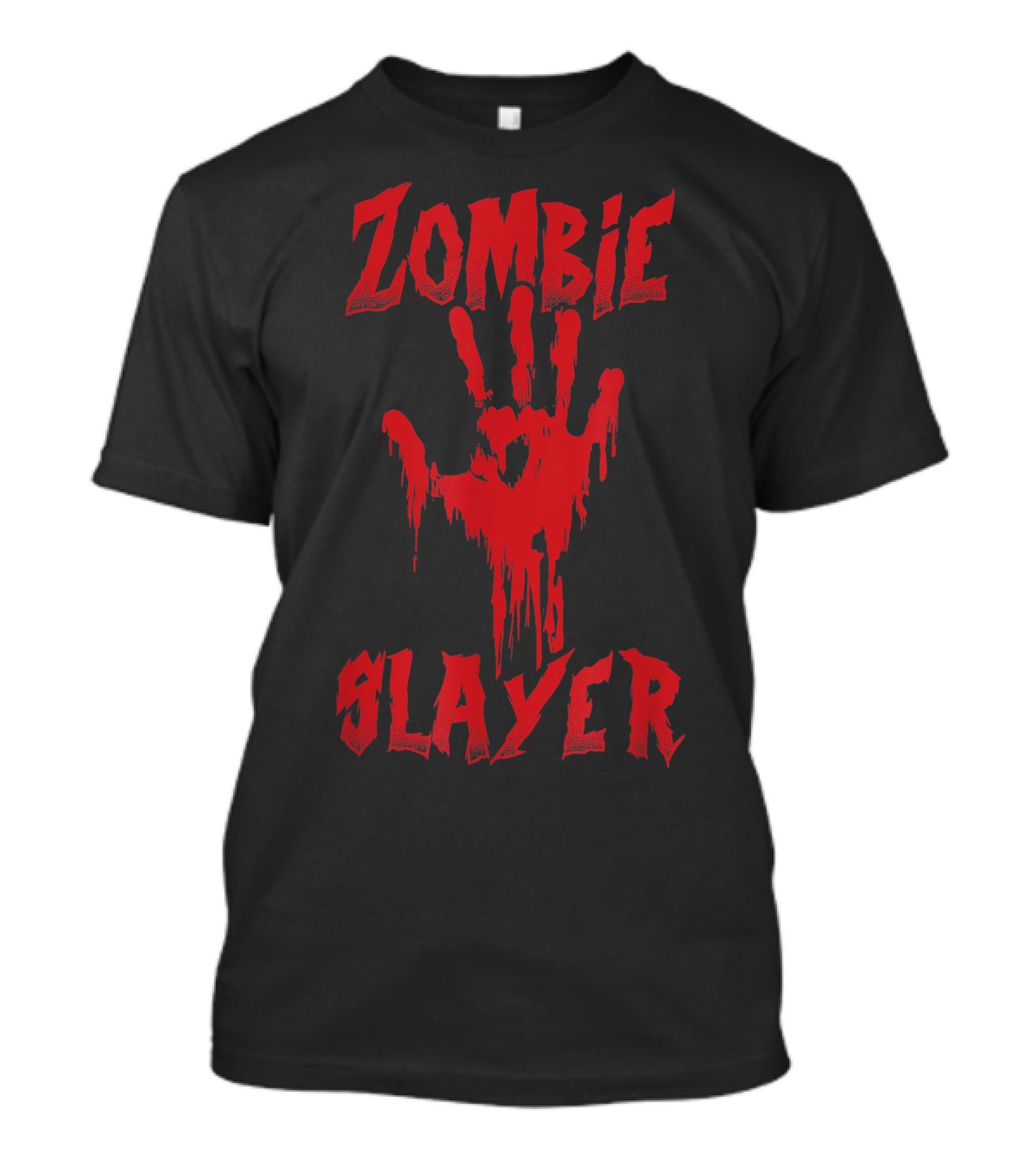 Zombie Slayer Handprint Dripping Red Horror T-Shirt