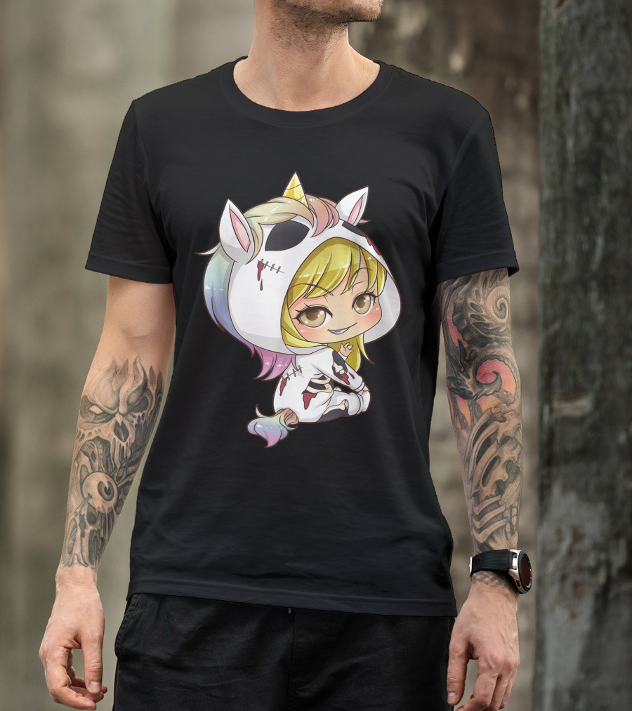 Chibi Zombie Unicorn Anime Halloween Kawaii T-Shirt