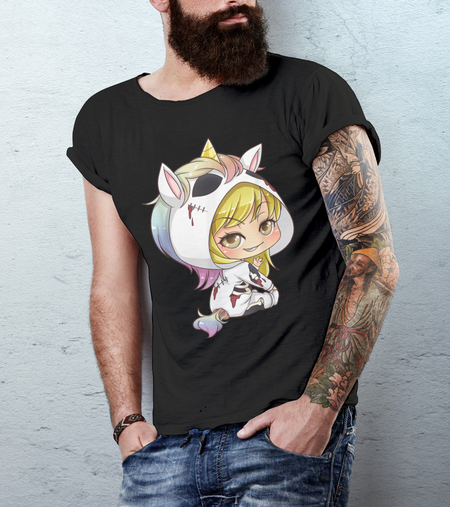 Chibi Zombie Unicorn Anime Halloween Kawaii T-Shirt