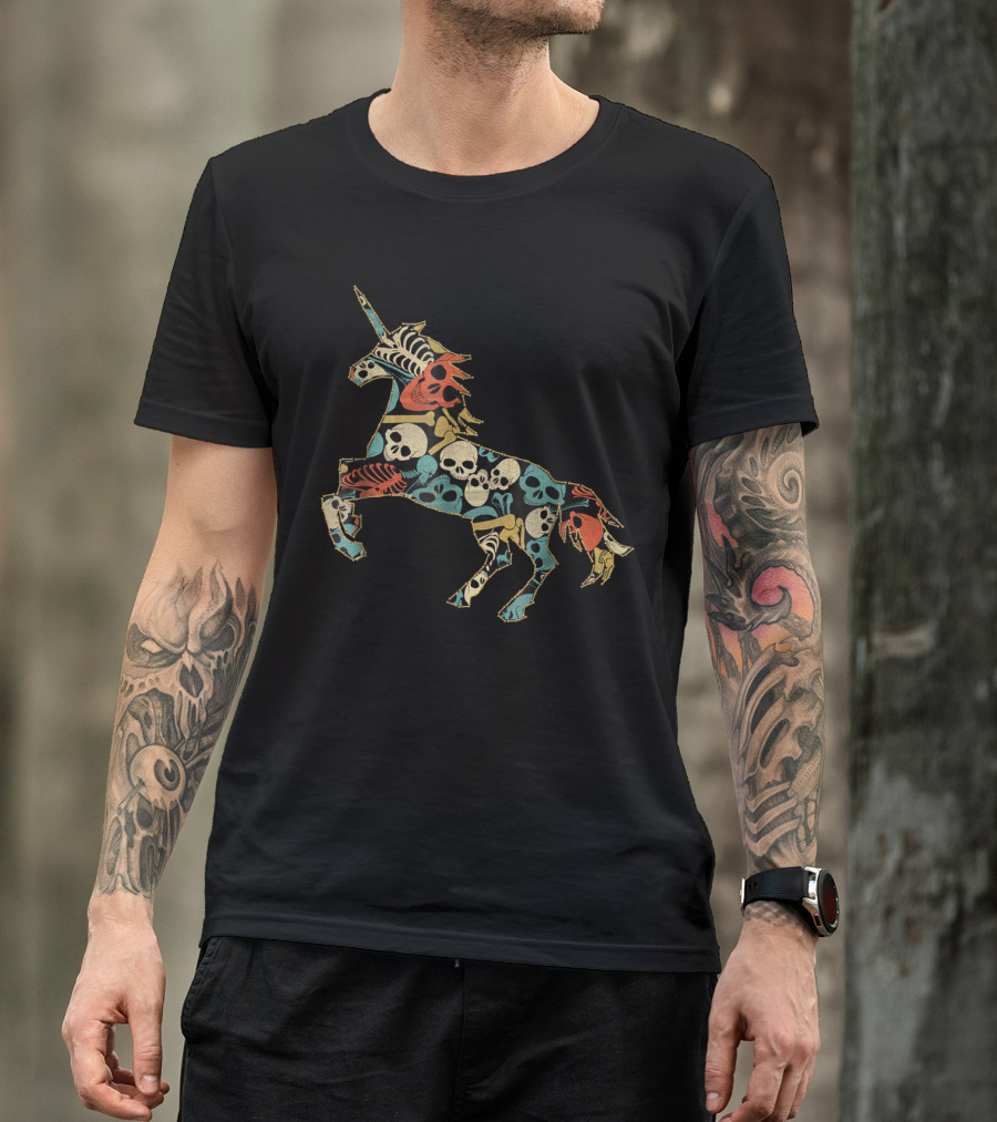 Zombie Unicorn Skull Skeleton T-Shirt