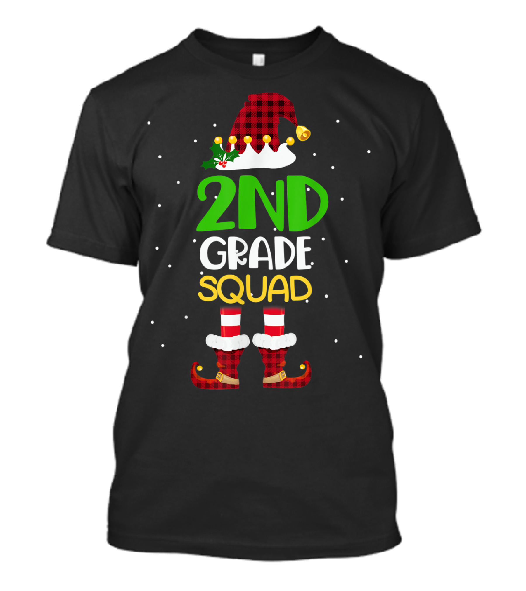 2nd Grade Squad Christmas Elf Cute For Teacher Holiday T-Shirt