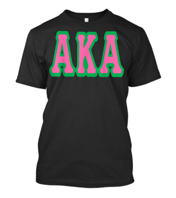 AKA Sorority Pink And Green Letters T-Shirt