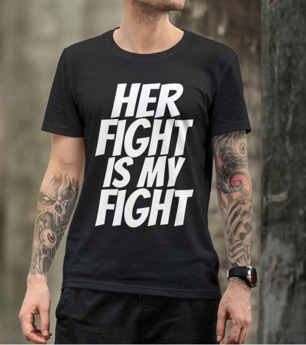 Her Fight Is My Fight Alzheimer Ribbon Disease Awareness T-Shirt