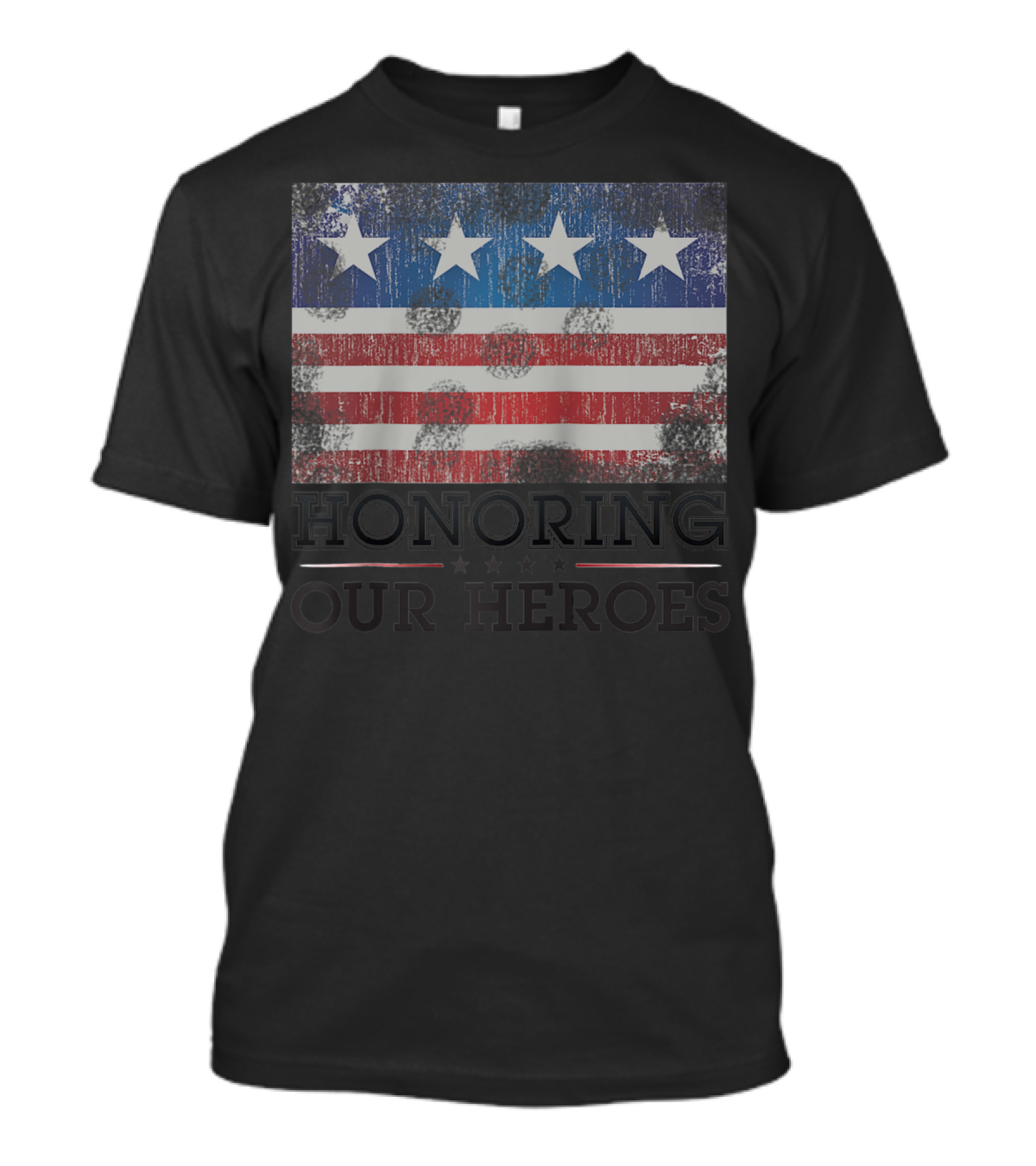 American Flag Honoring Our Heroes Thank You Veterans Day T-Shirt
