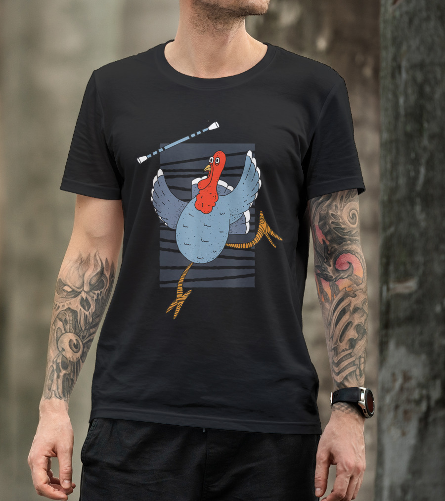 Thanksgiving Turkey Ballet Dancer With Baton T-Shirt