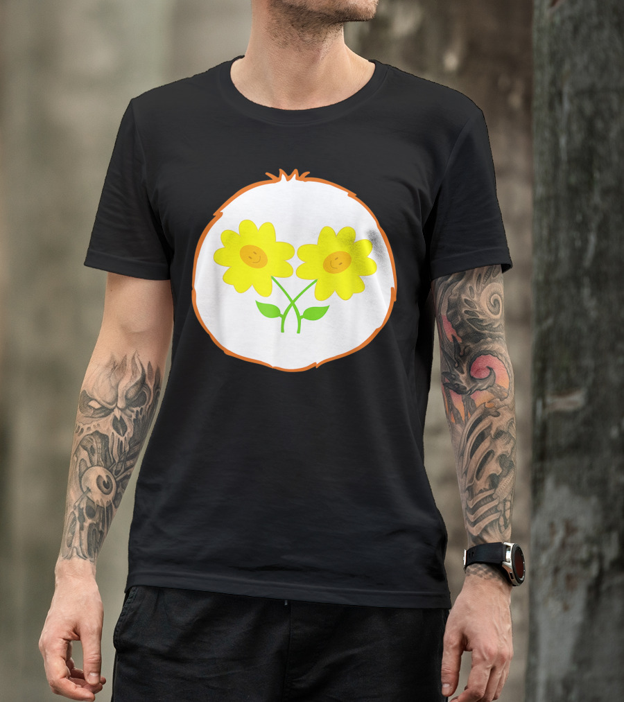 Bear Costume Funny Friend For Bear Smiling Flowers T-Shirt