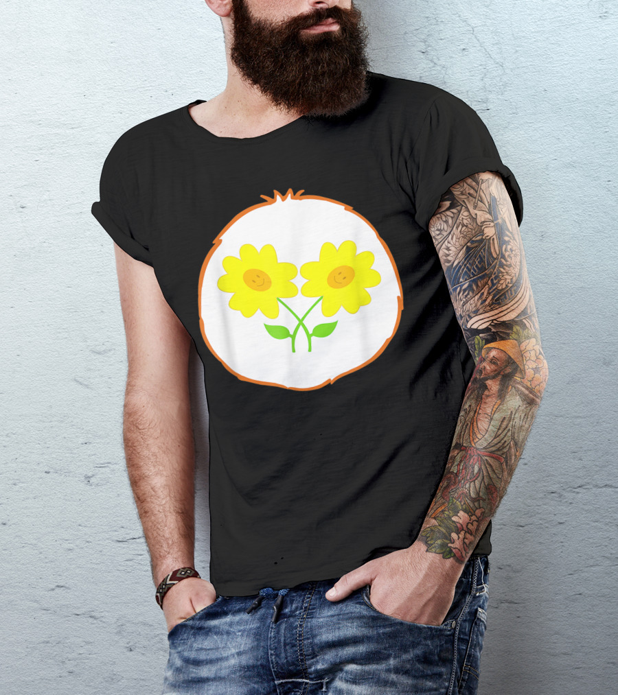 Bear Costume Funny Friend For Bear Smiling Flowers T-Shirt