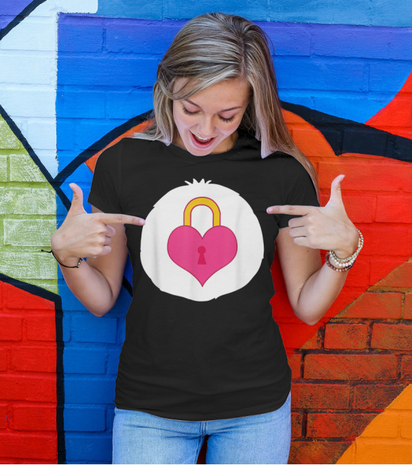 Bear Costume Funny Secret Heart Lock T-Shirt