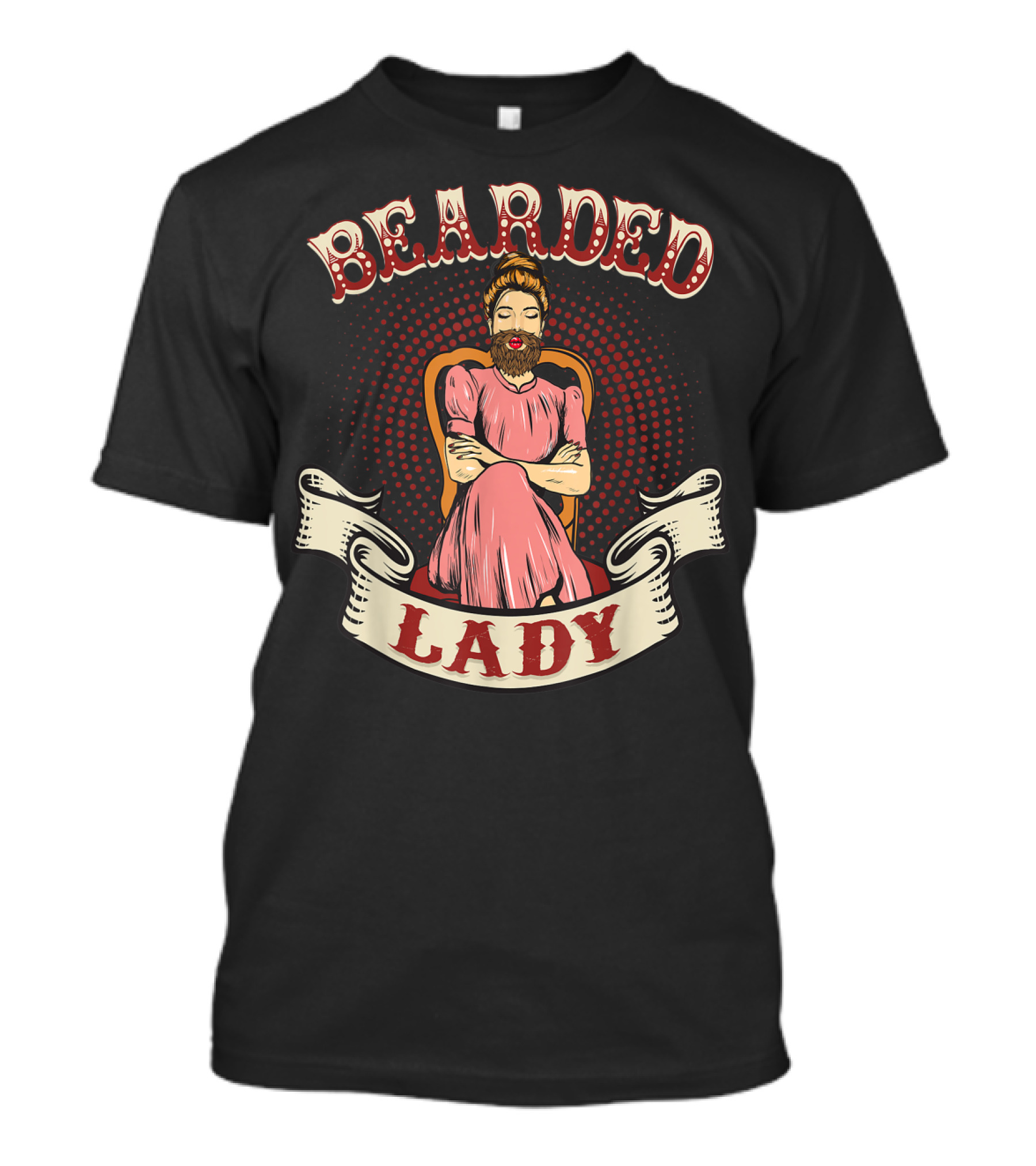 Bearded Lady Vintage Circus Style Retro Bearded Lady T-Shirt