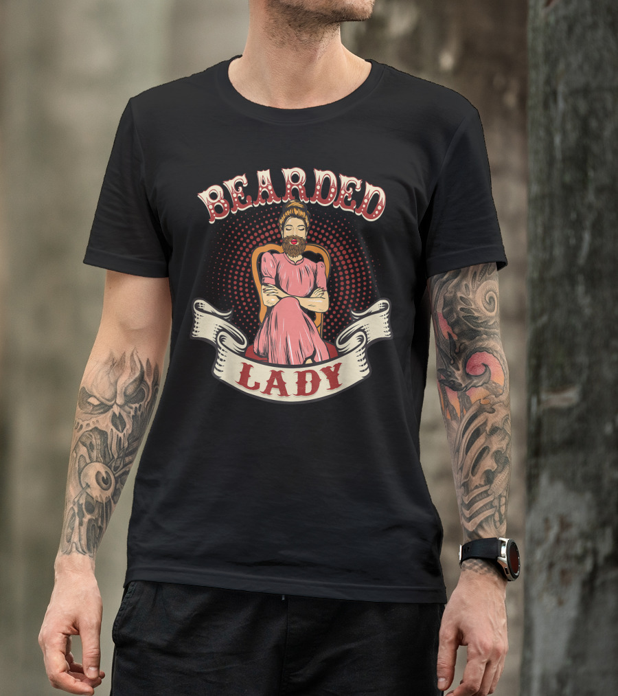 Bearded Lady Vintage Circus Style Retro Bearded Lady T-Shirt