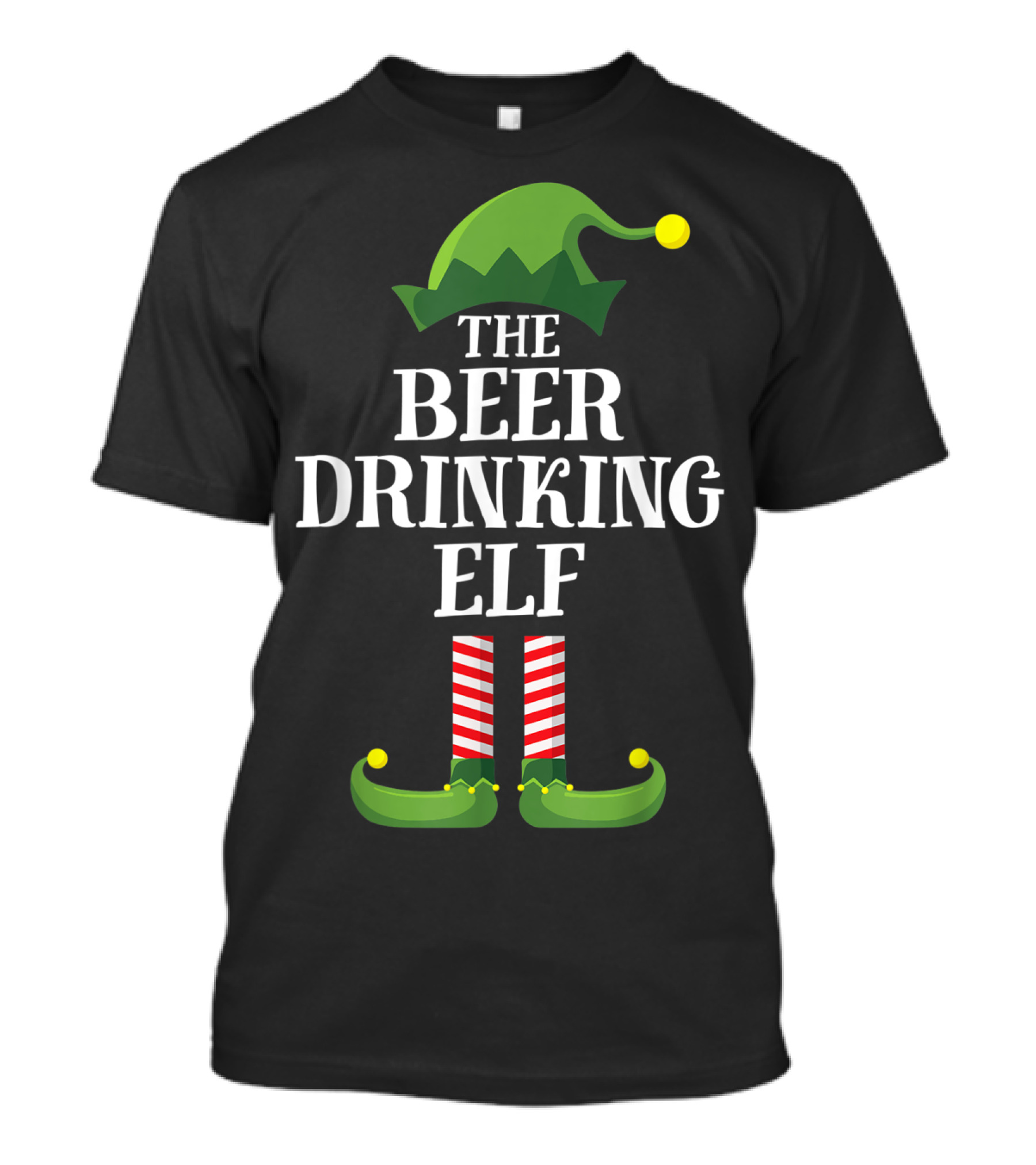 The Beer Drinking Elf Matching Family Christmas Group T-Shirt