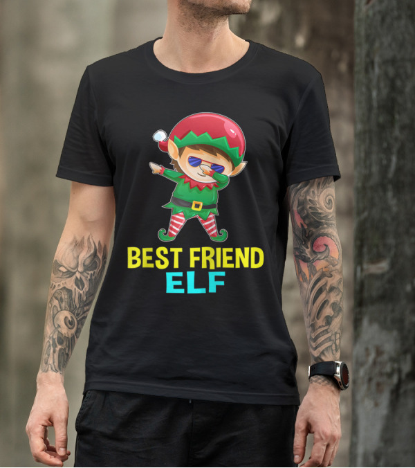 Best Friend Elf BFF Dab Dance Christmas Elf T-Shirt