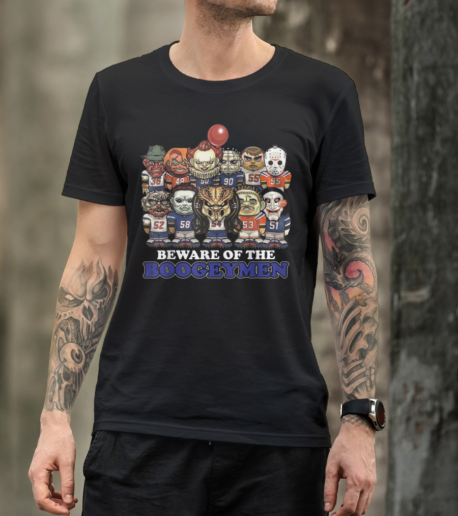 Beware Of The Boogeymen Horror Football Monsters Team T-Shirt