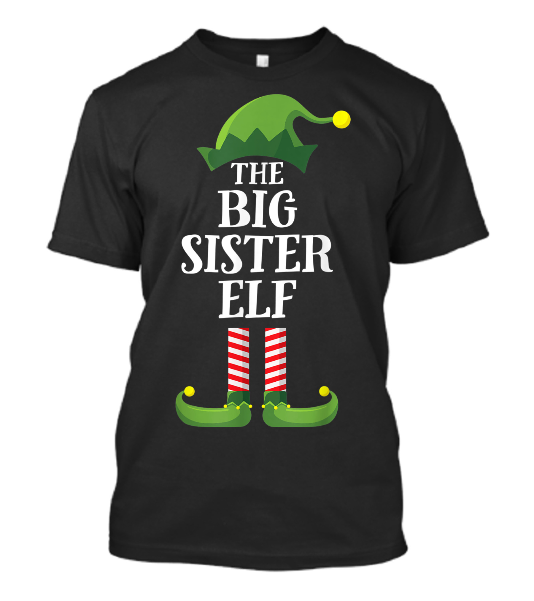 The Big Sister Elf Matching Family Group Christmas Pajama T-Shirt