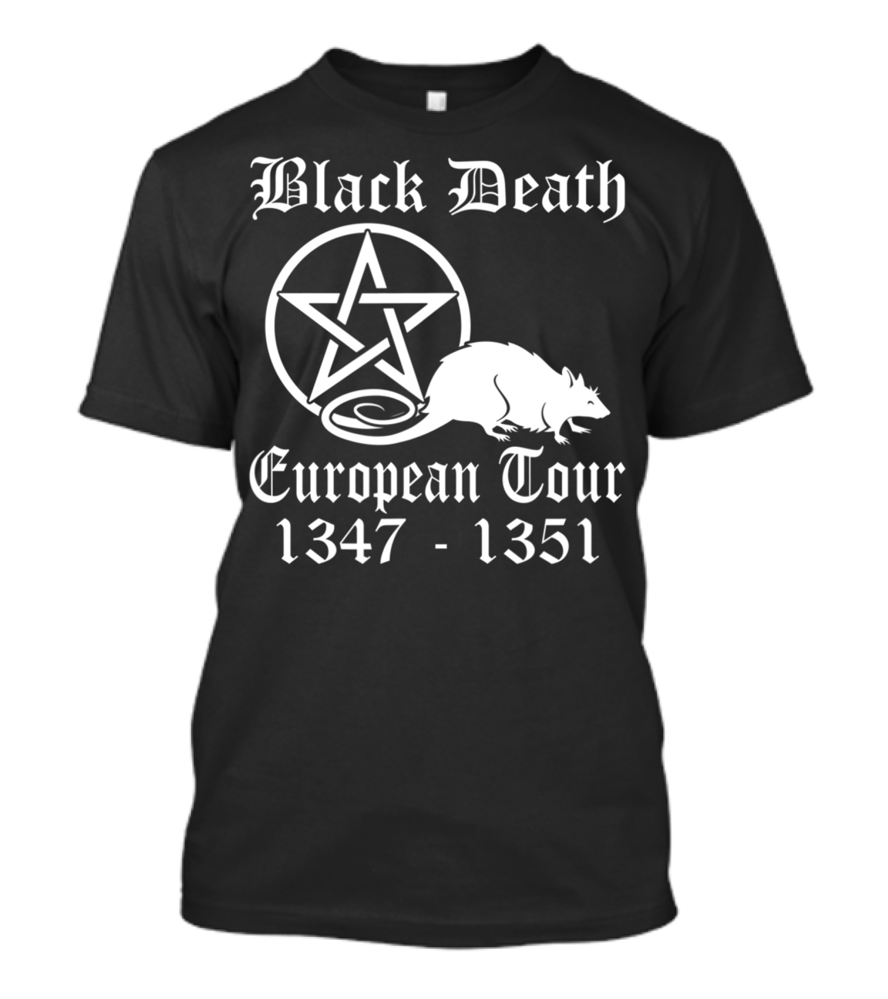 Black Death European Tour 1347-1351 Rat Pentagram T-Shirt