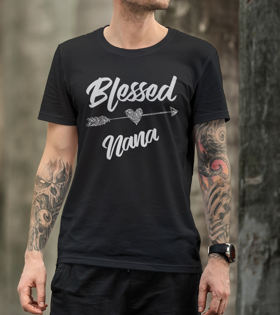 Blessed Nana Heart Arrow Thanksgiving Funny Grandmother T-Shirt