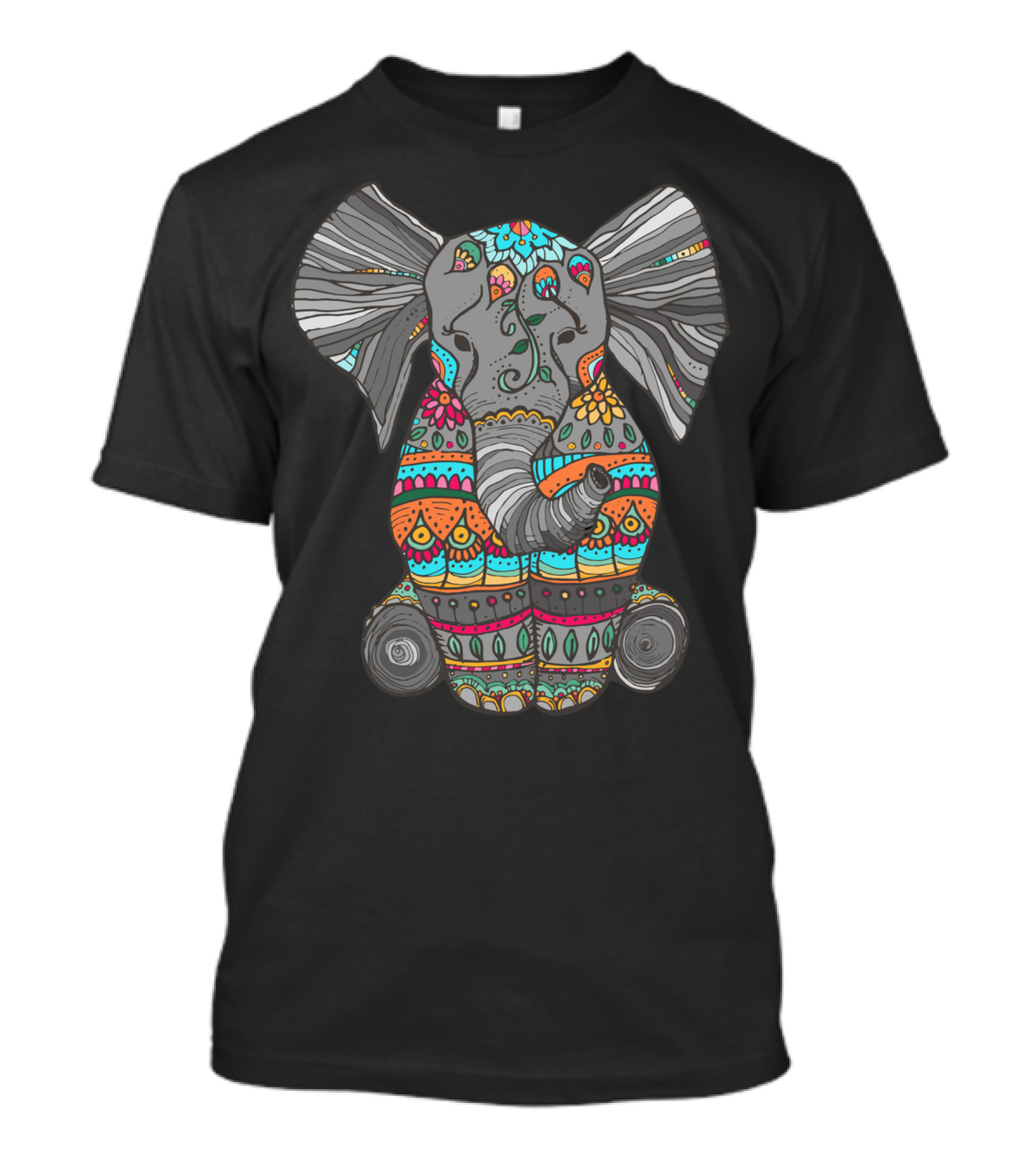 Bohemian Mandala Elephant Colorful Tribal T-Shirt