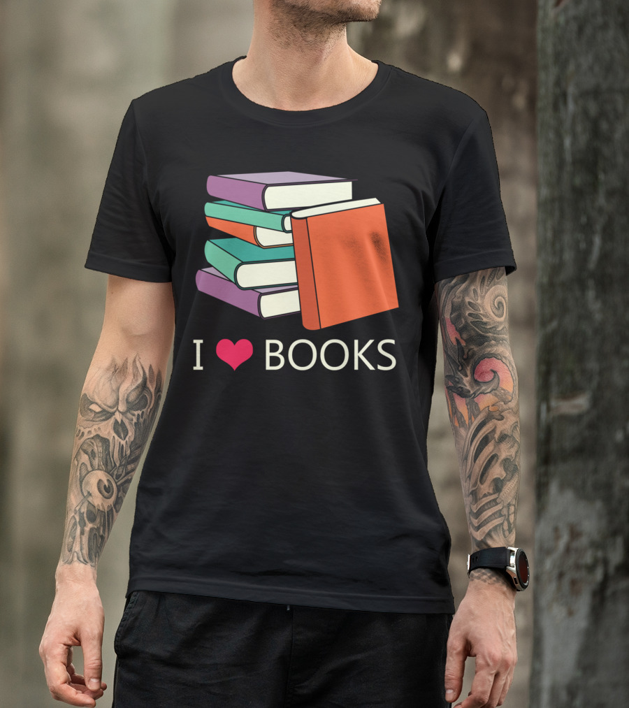 I Love Books Book Reader Heart T-Shirt