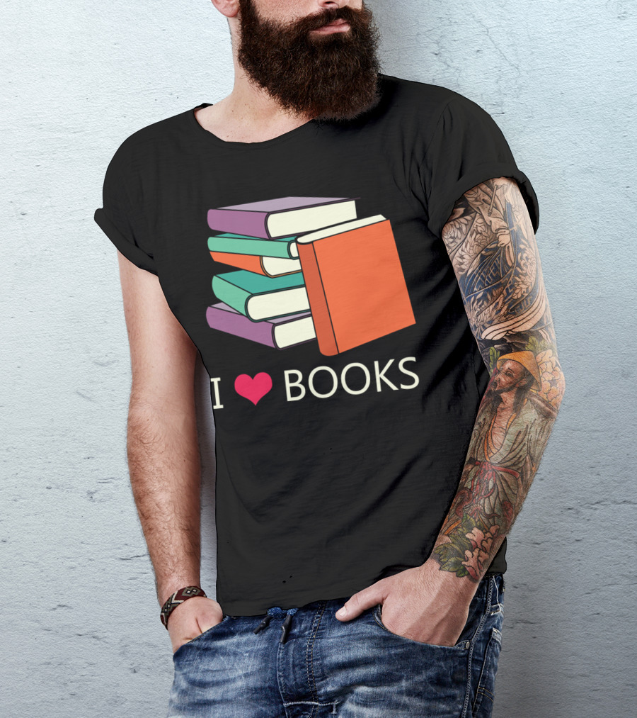 I Love Books Book Reader Heart T-Shirt