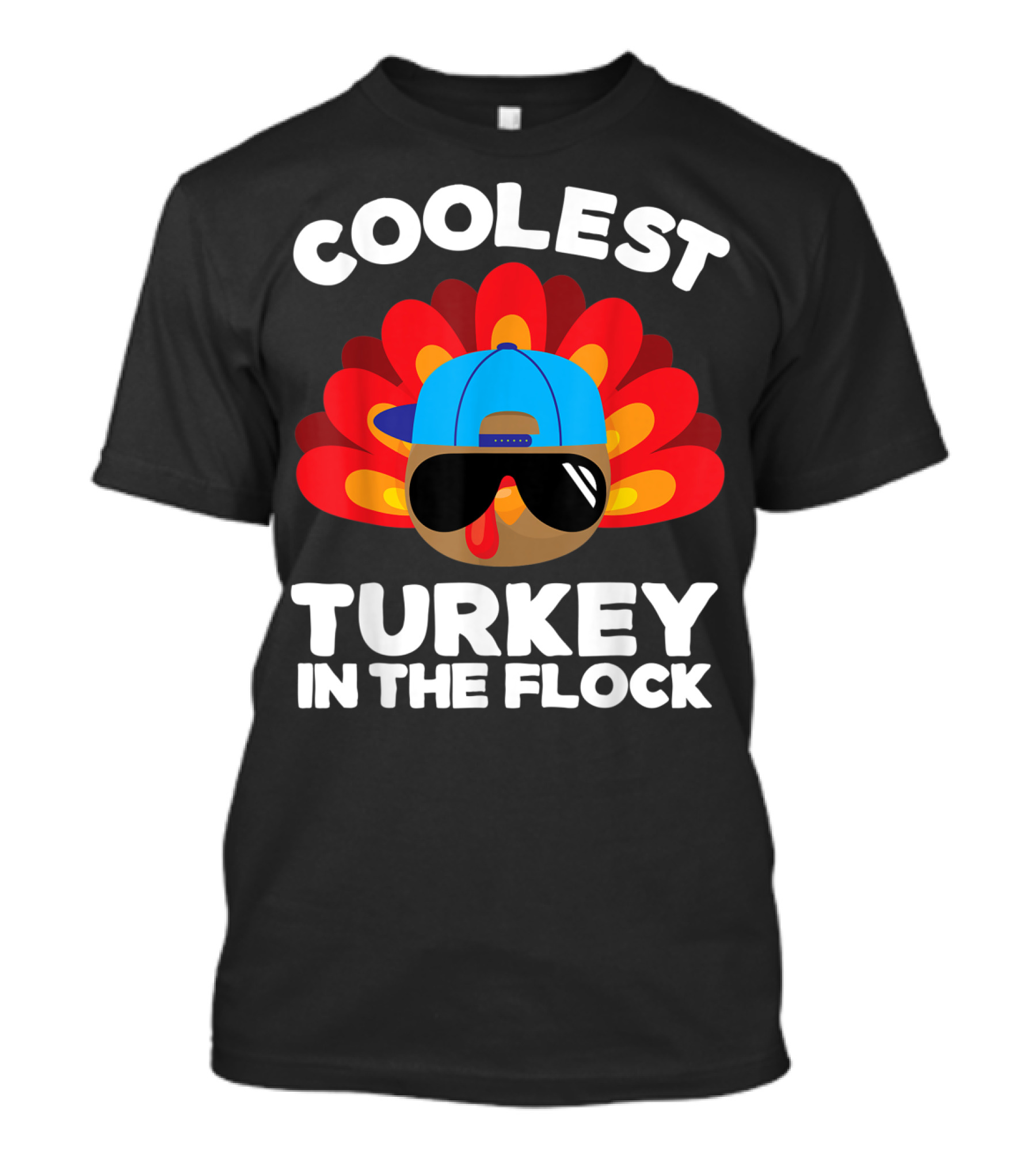 Boys Toddlers Coolest Turkey In The Flock Thanksgiving T-Shirt