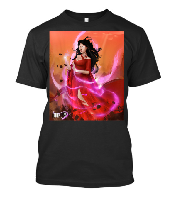 Brime Wielding The Enesmic Foundra Red Dress Magic Aura T-Shirt
