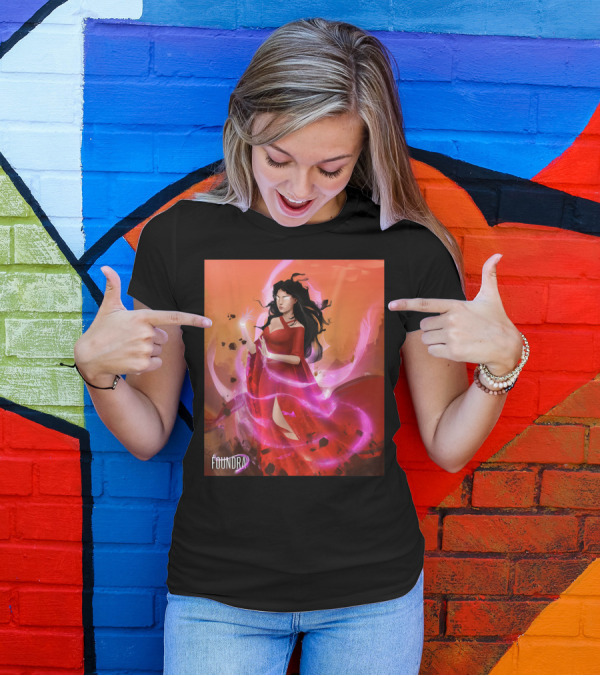 Brime Wielding The Enesmic Foundra Red Dress Magic Aura T-Shirt