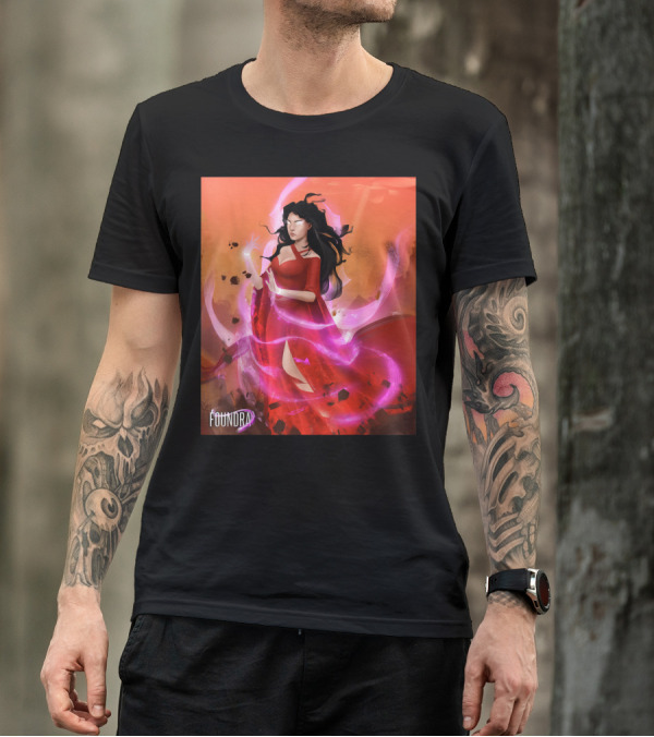 Brime Wielding The Enesmic Foundra Red Dress Magic Aura T-Shirt