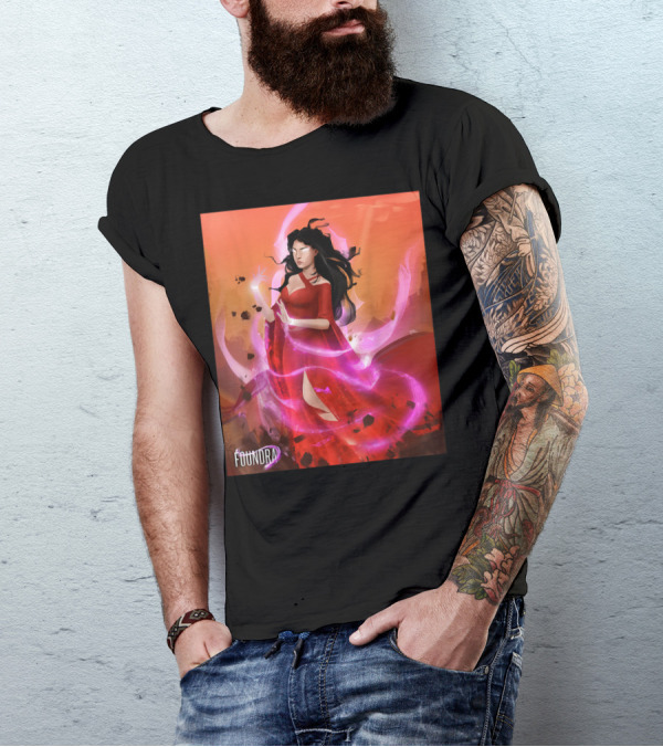 Brime Wielding The Enesmic Foundra Red Dress Magic Aura T-Shirt