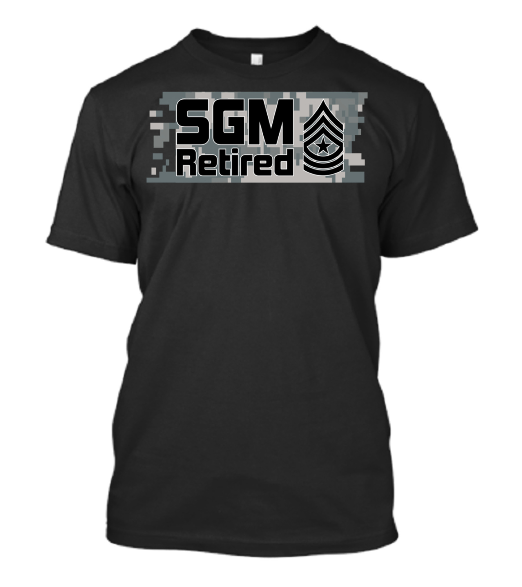 SGM Retired Camouflage Sergeant Major Insignia T-Shirt