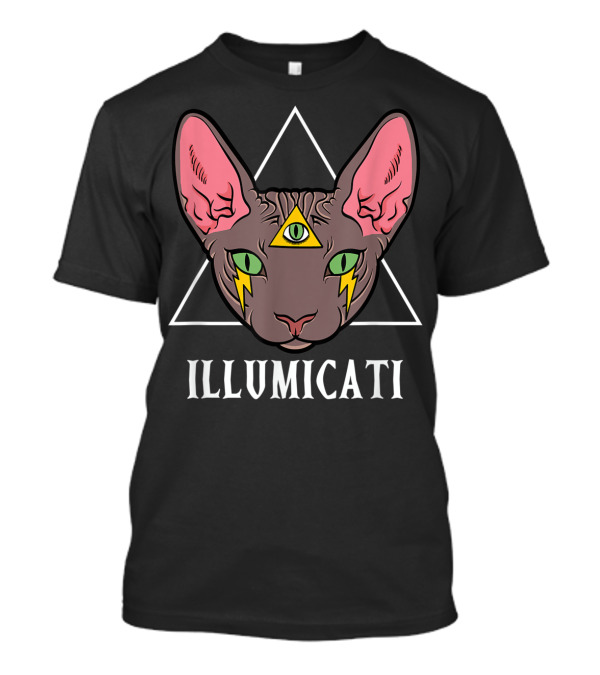 Illumicati Funny Cat Lover Eye Triangle Lightning T-Shirt
