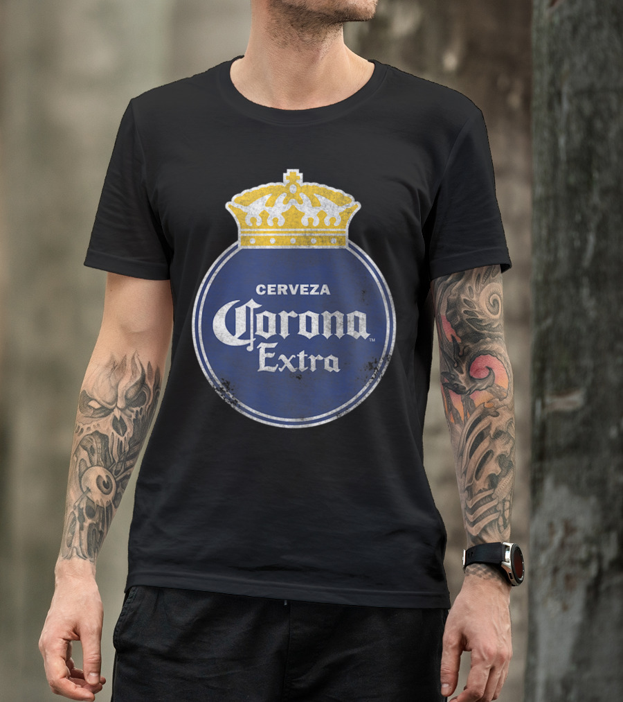 Cerveza Corona Extra Blue Circle With Gold Crown T-Shirt