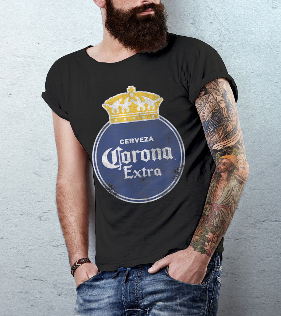 Cerveza Corona Extra Blue Circle With Gold Crown T-Shirt