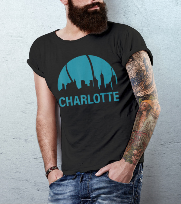 Charlotte Skyline Basketball North Carolina Bball City T-Shirt