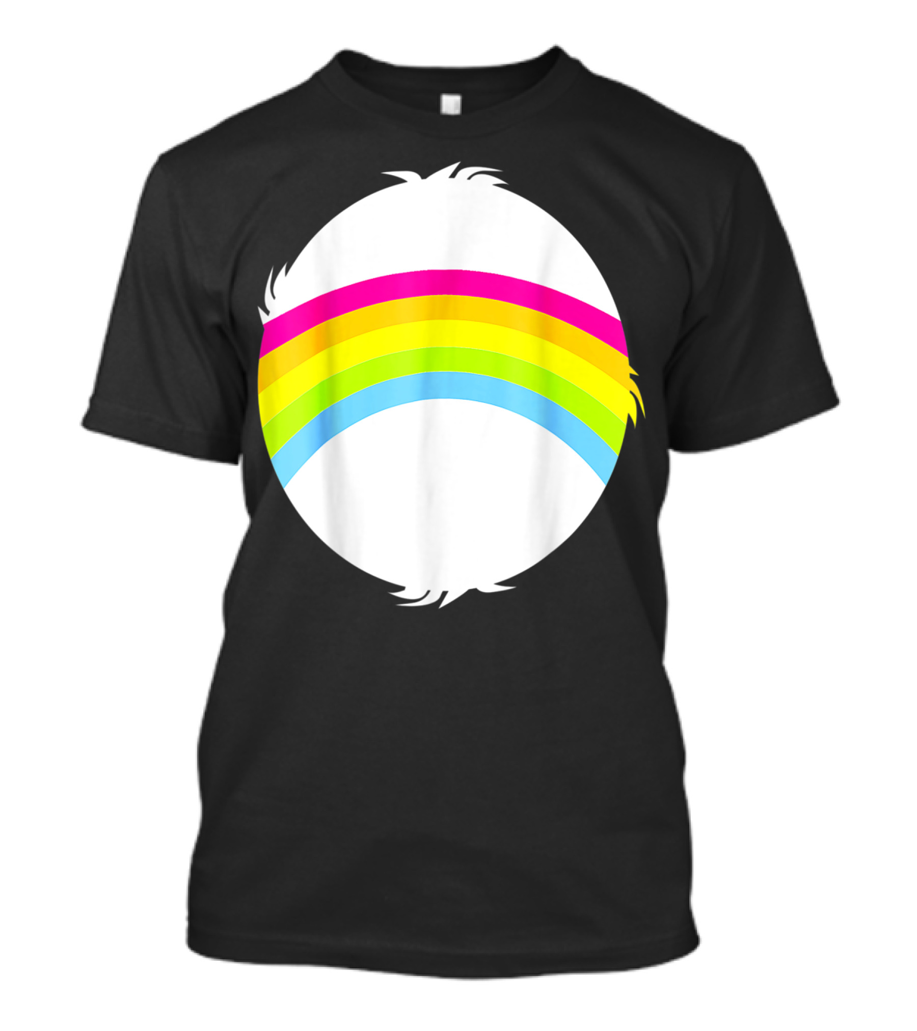 Cheer Adult Funny Bear Rainbow Circle T-Shirt