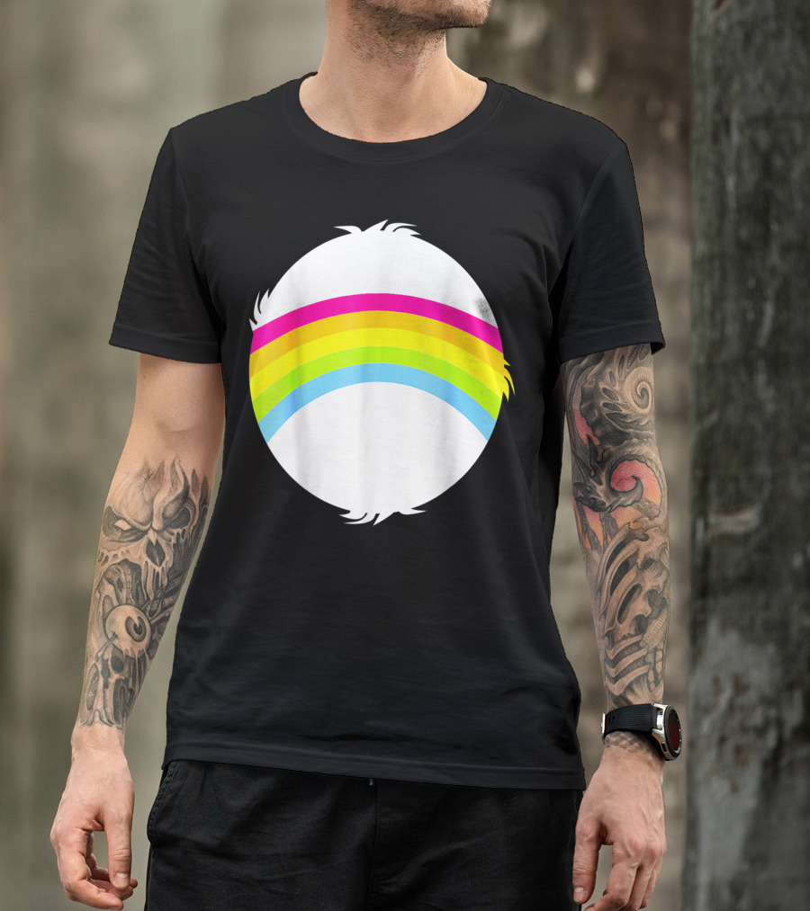 Cheer Adult Funny Bear Rainbow Circle T-Shirt