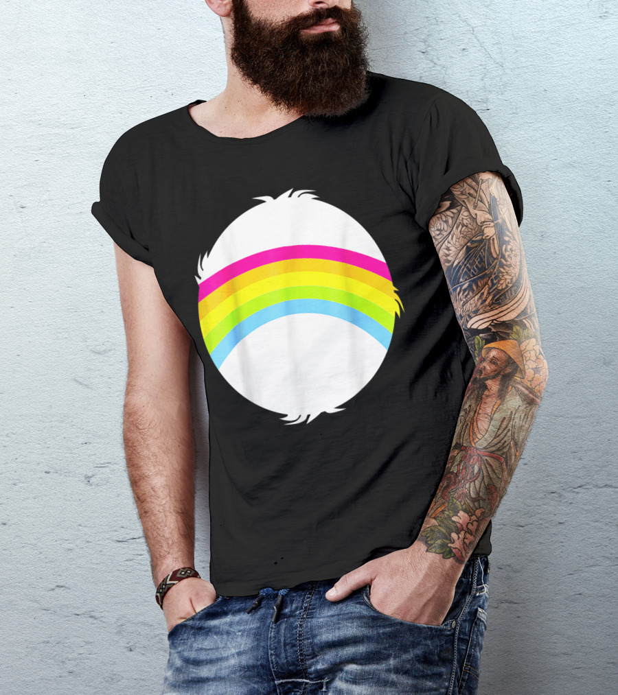 Cheer Adult Funny Bear Rainbow Circle T-Shirt