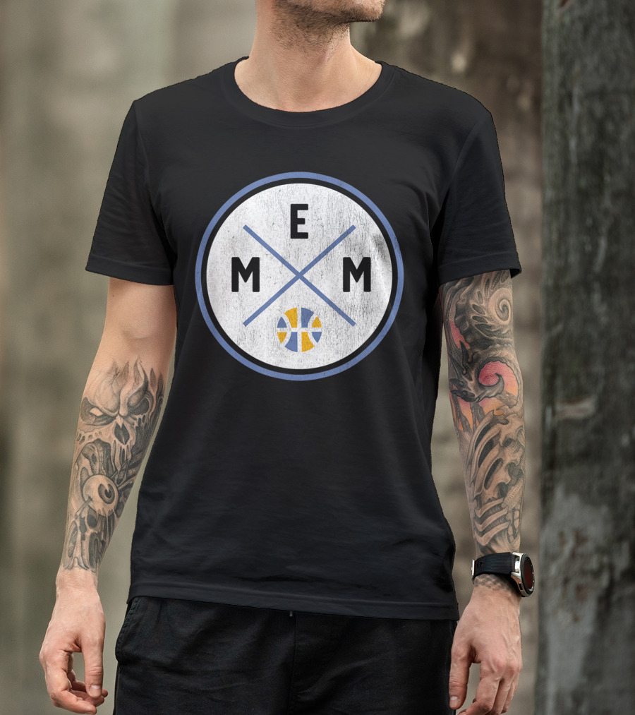 Classic Memphis Basketball Mem Circular Emblem T-Shirt