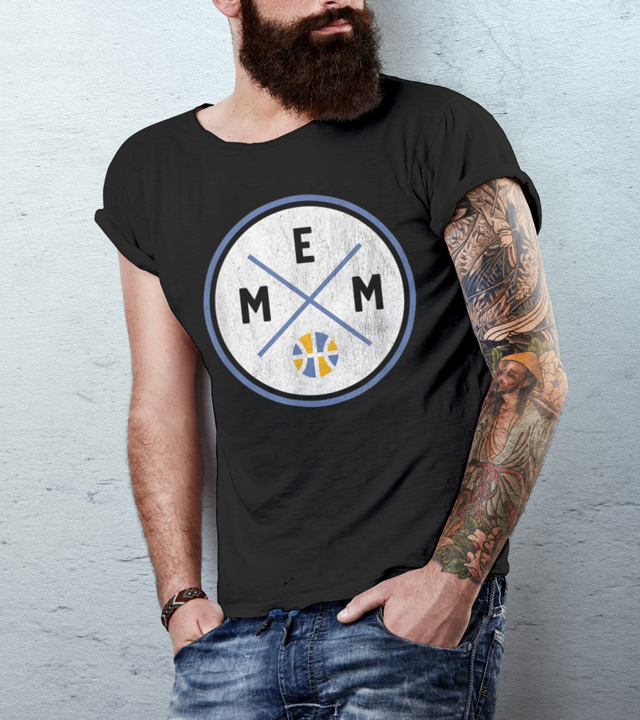 Classic Memphis Basketball Mem Circular Emblem T-Shirt
