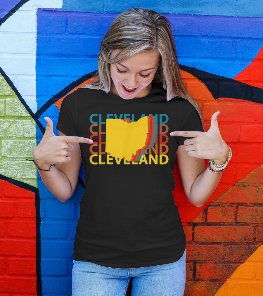 Cleveland Ohio City Oh Colorful State T-Shirt