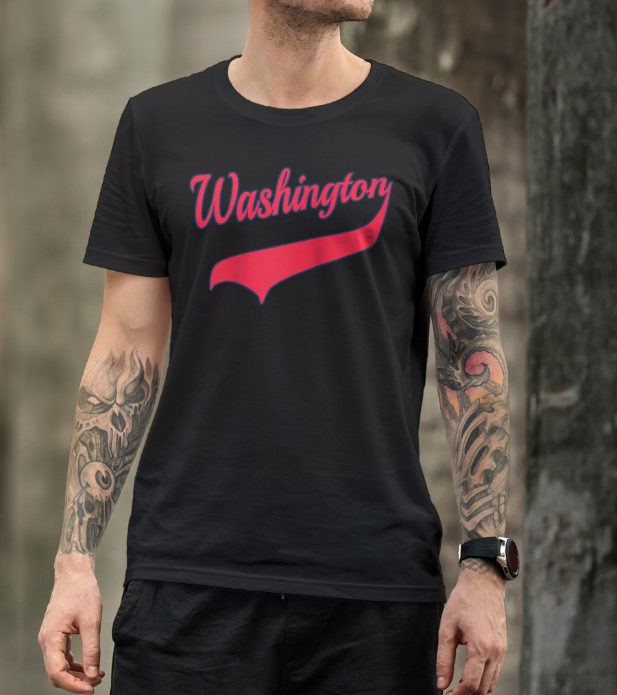 Washington Script With Red Swoosh T-Shirt
