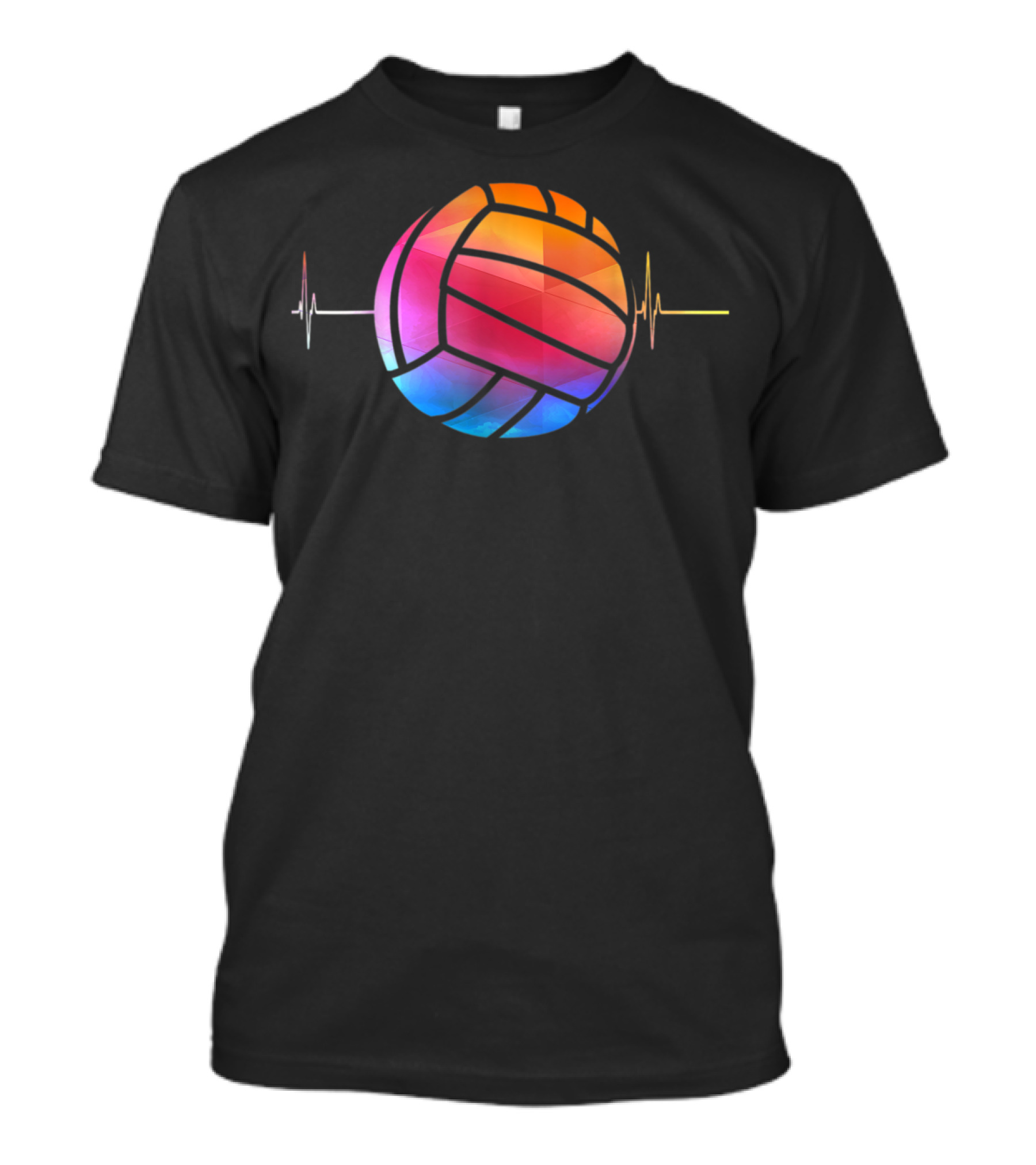 Colorful Volleyball Heartbeat Tie Dye T-Shirt