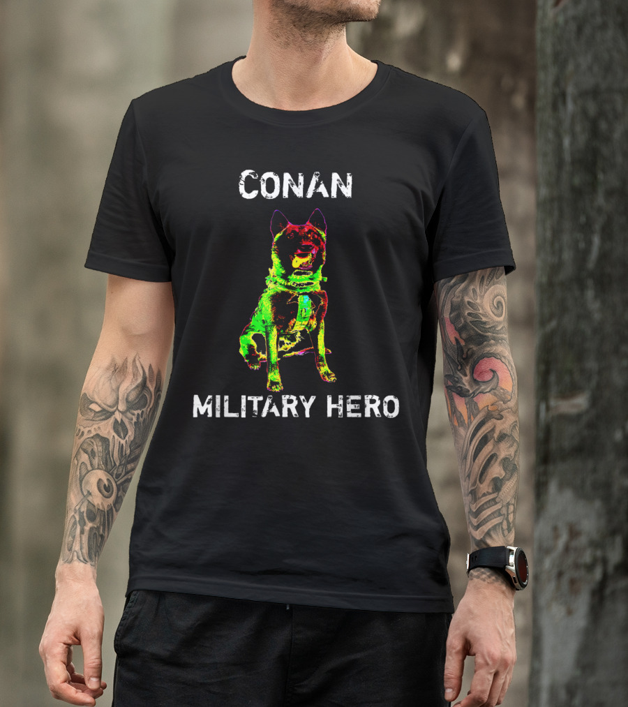 Conan Military Hero Thin Blue Line Flag Belgian Malinois T-Shirt