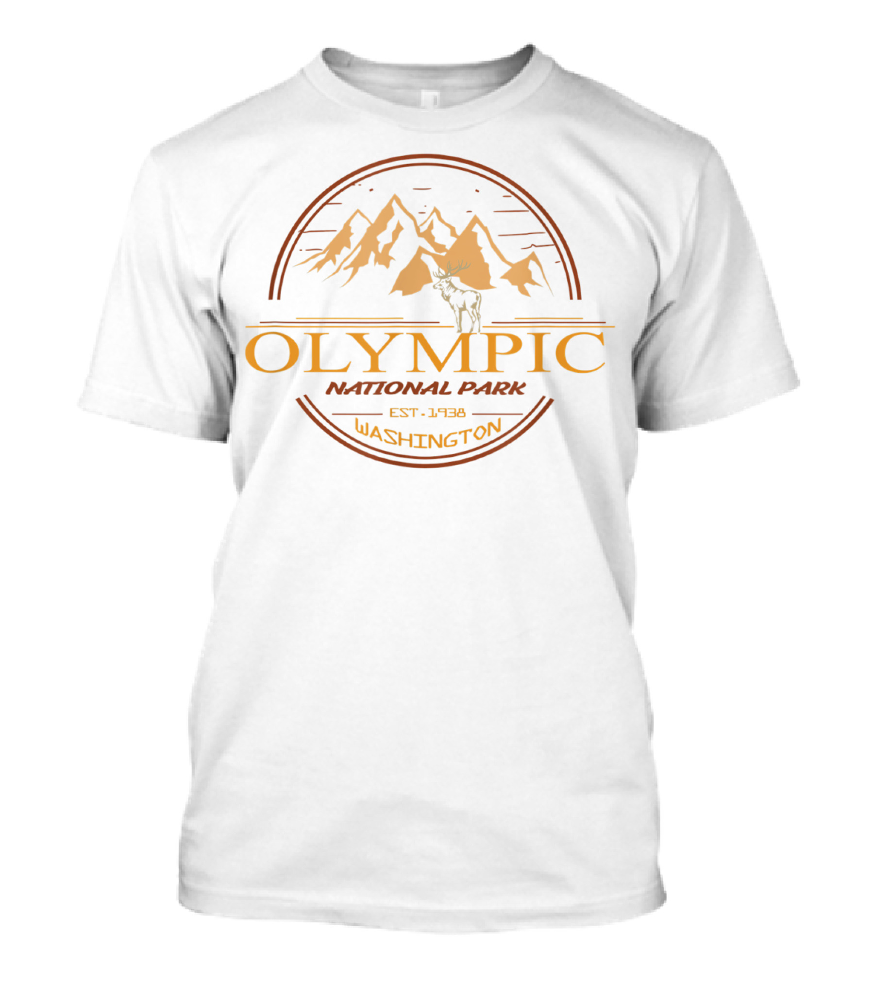 Olympic National Park Washington Est. 1938 Mountains And Deer T-Shirt