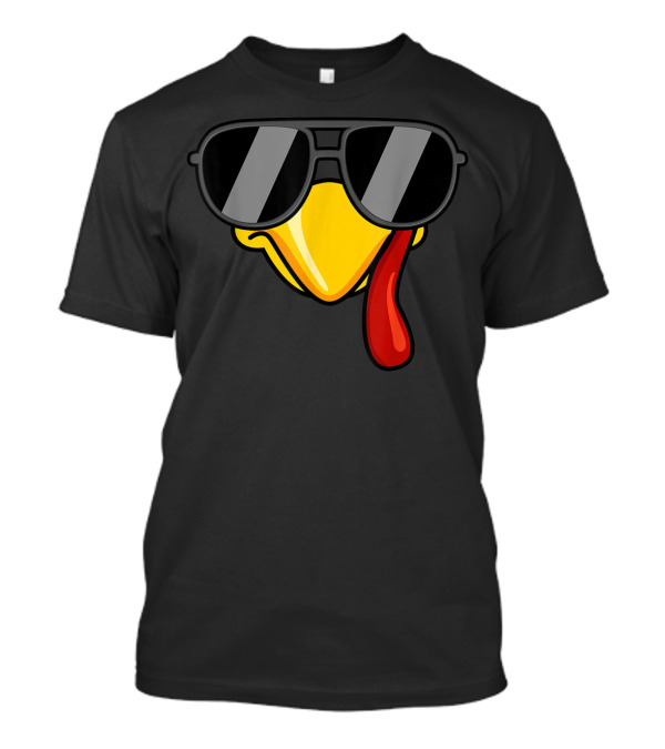 Thanksgiving Turkey Face Sunglasses Cool T-Shirt